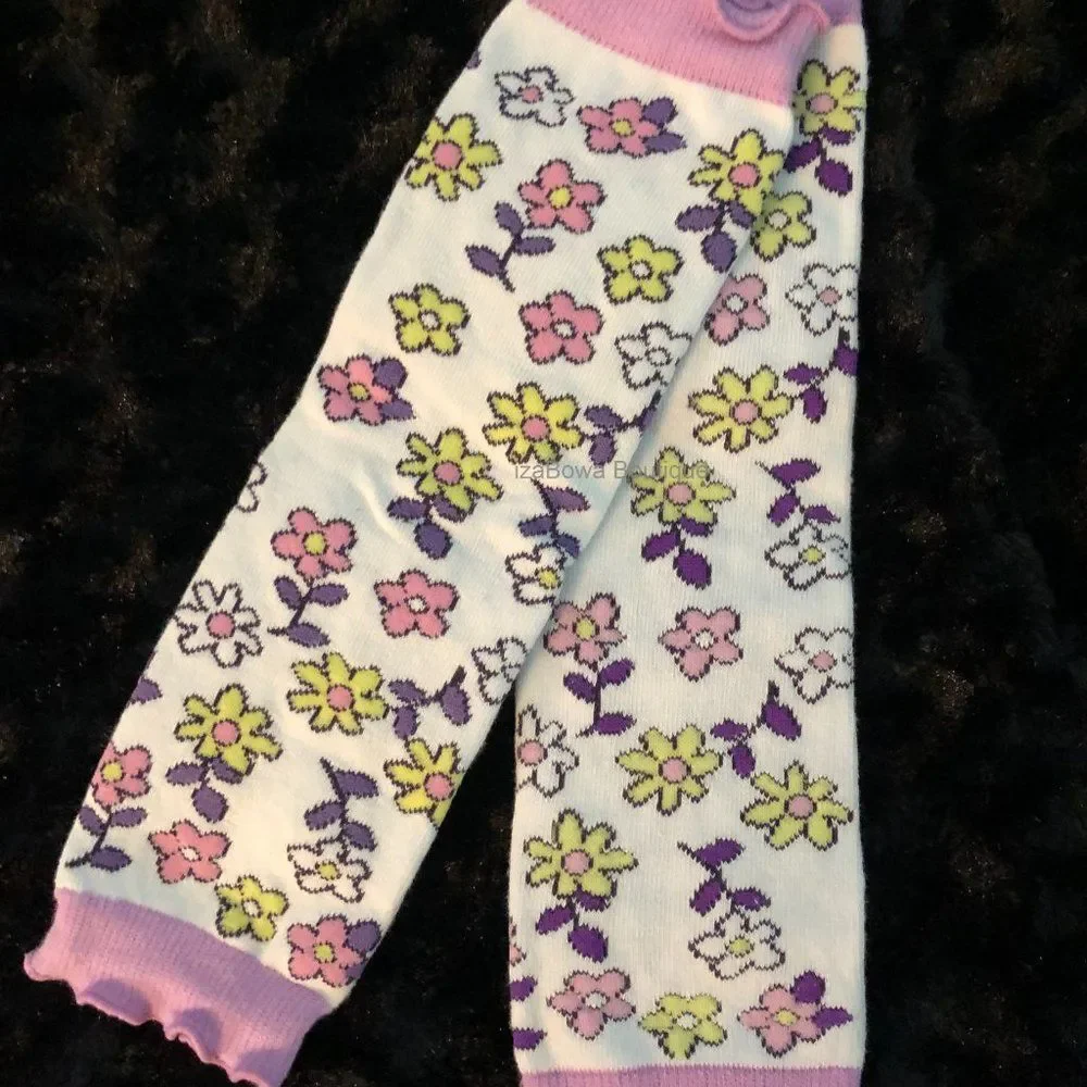 Pink & Purple Flowers Legwarmers  (2)  LW2729  NWT Boutique